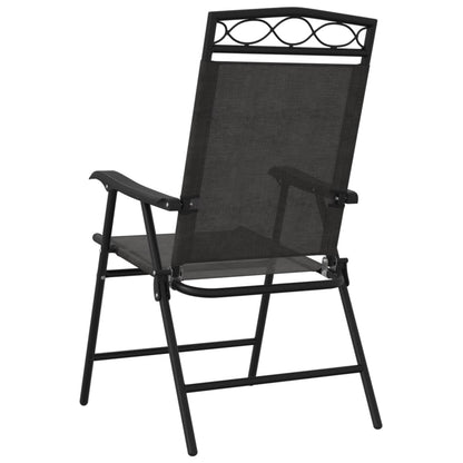 vidaXL Folding Garden Chairs 2 pcs Melange Grey Steel and Textilene