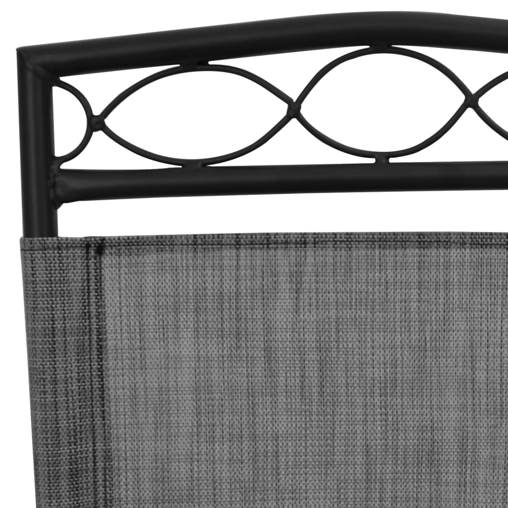 vidaXL Folding Garden Chairs 2 pcs Melange Grey Steel and Textilene