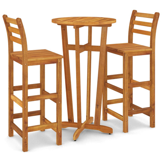 vidaXL 3 Piece Garden Bar Set Solid Wood  Acacia