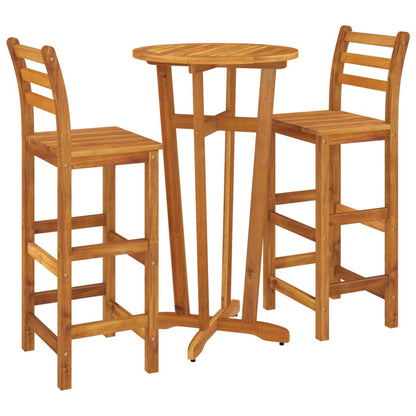vidaXL 3 Piece Garden Bar Set Solid Wood  Acacia