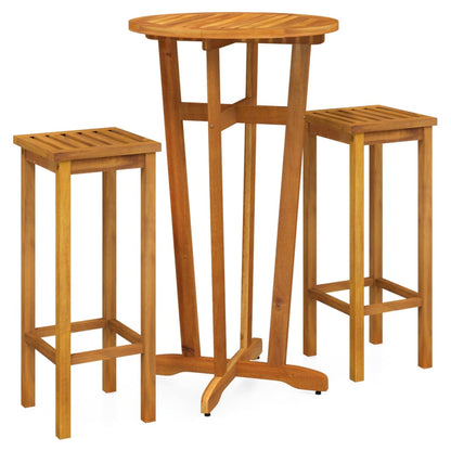 vidaXL 3 Piece Garden Bar Set Solid Wood  Acacia