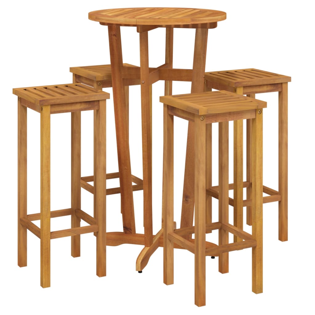 vidaXL 5 Piece Garden Bar Set Solid Wood  Acacia