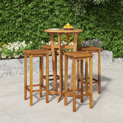 vidaXL 5 Piece Garden Bar Set Solid Wood  Acacia