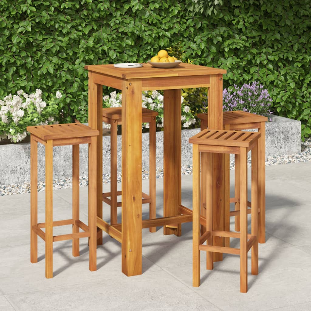 vidaXL Garden Bar Set | Brown | Solid Acacia wood | Durable | Garden Bar Set