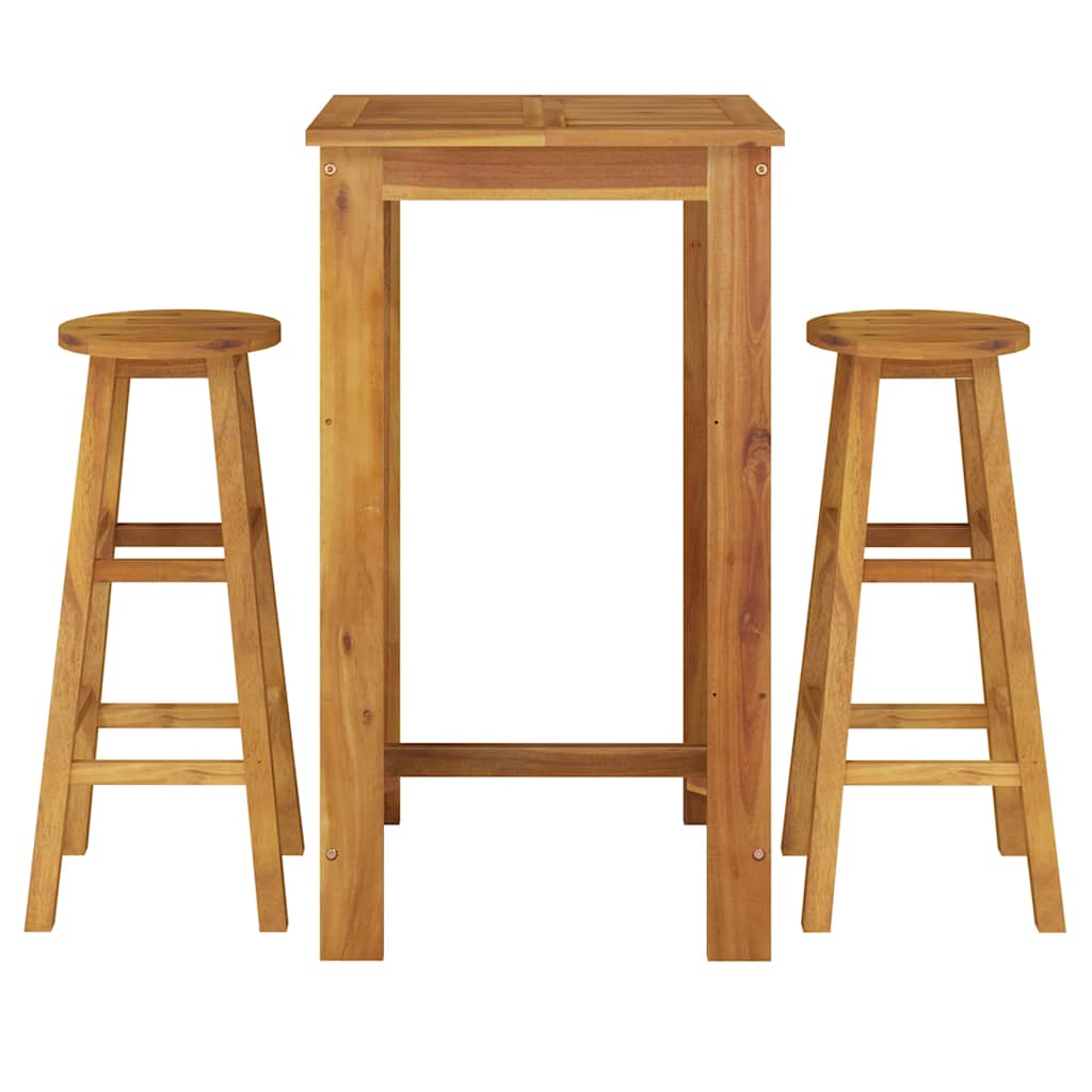 vidaXL 3 Piece Garden Bar Set Solid Wood  Acacia