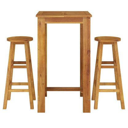 vidaXL 3 Piece Garden Bar Set Solid Wood  Acacia