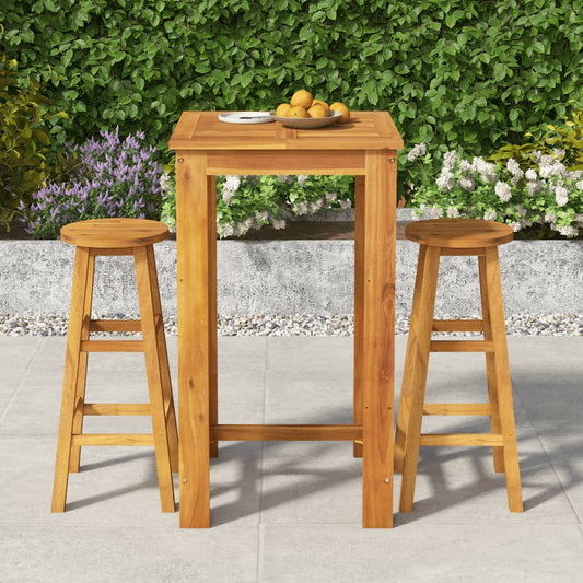 vidaXL Garden Bar Set | Natural Acacia Wood | Solid Acacia Wood | Compact