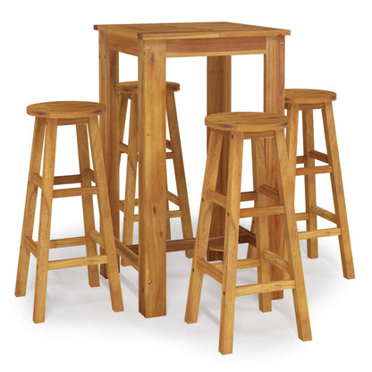 vidaXL 5 Piece Garden Bar Set Solid Wood  Acacia