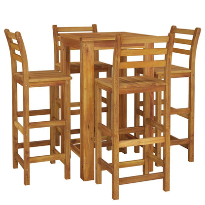 vidaXL Garden Bar Set | Natural wood | Solid acacia wood | Medium | Footrest