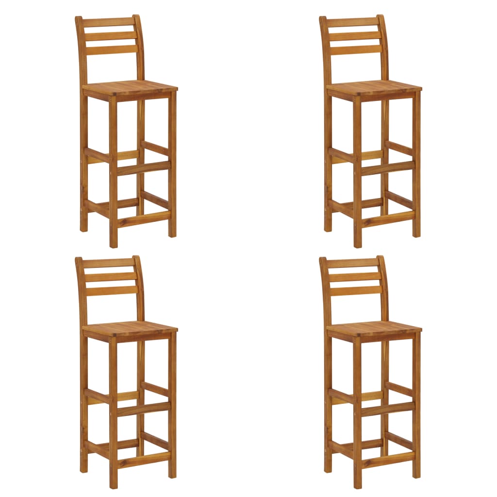 vidaXL Garden Bar Set | Natural wood | Solid acacia wood | Medium | Footrest