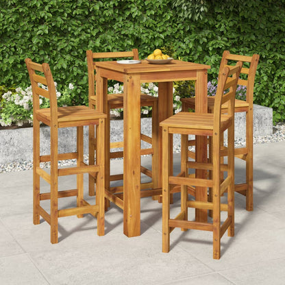 vidaXL Garden Bar Set | Natural wood | Solid acacia wood | Medium | Footrest