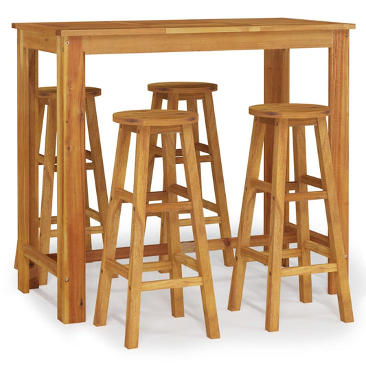 vidaXL Garden Bar Set | Natural Wood | Solid Acacia Wood | For 4 people