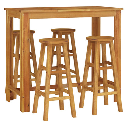 vidaXL Garden Bar Set | Natural Wood | Solid Acacia Wood | For 4 people