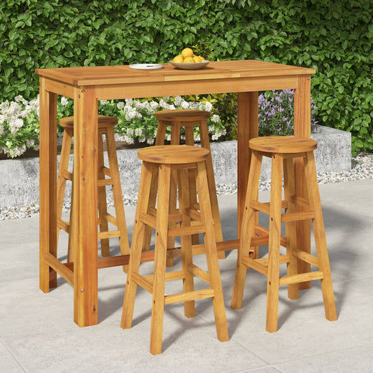 vidaXL Garden Bar Set | Natural Wood | Solid Acacia Wood | For 4 people