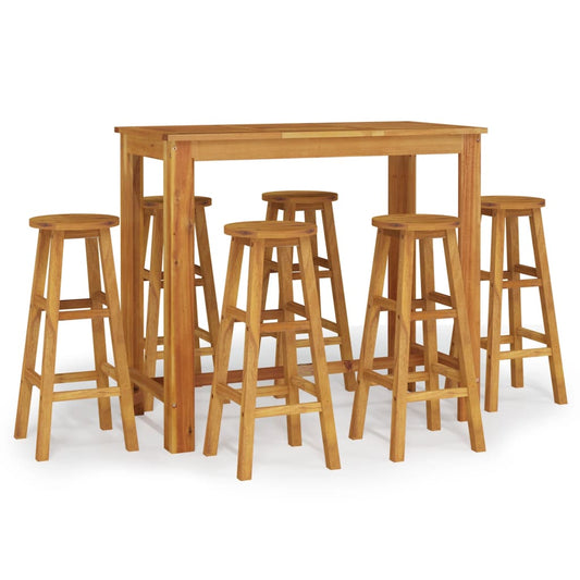 vidaXL Garden Bar Set | Natural Acacia | Solid Acacia wood | For 6 people