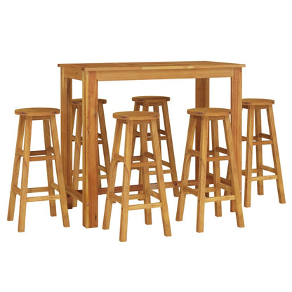 vidaXL Garden Bar Set | Natural Acacia | Solid Acacia wood | For 6 people