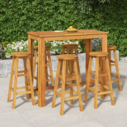 vidaXL Garden Bar Set | Natural Acacia | Solid Acacia wood | For 6 people