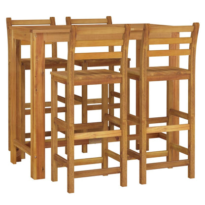 vidaXL Garden Bar Set | Natural Wood | Solid Acacia Wood | 5 Piece Set | Tough
