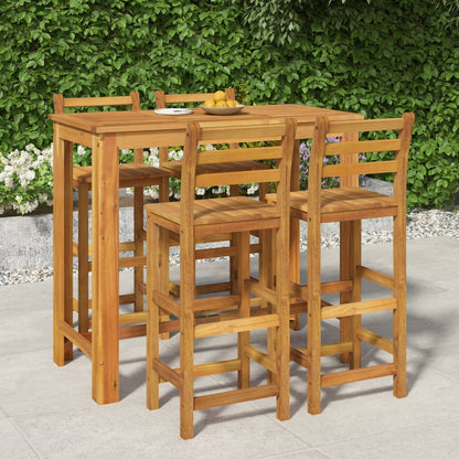 vidaXL Garden Bar Set | Natural Wood | Solid Acacia Wood | 5 Piece Set | Tough