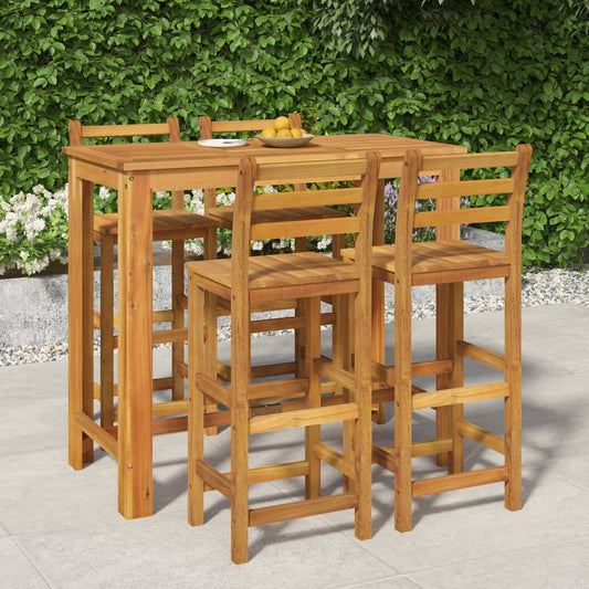 vidaXL Garden Bar Set | Natural Wood | Solid Acacia Wood | 5 Piece Set | Tough