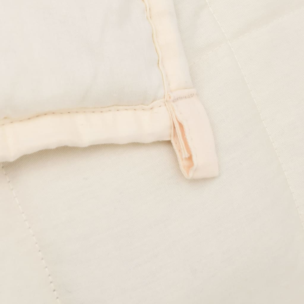 vidaXL Weighted Blanket Light Cream 135x200 cm Single 6 kg Fabric