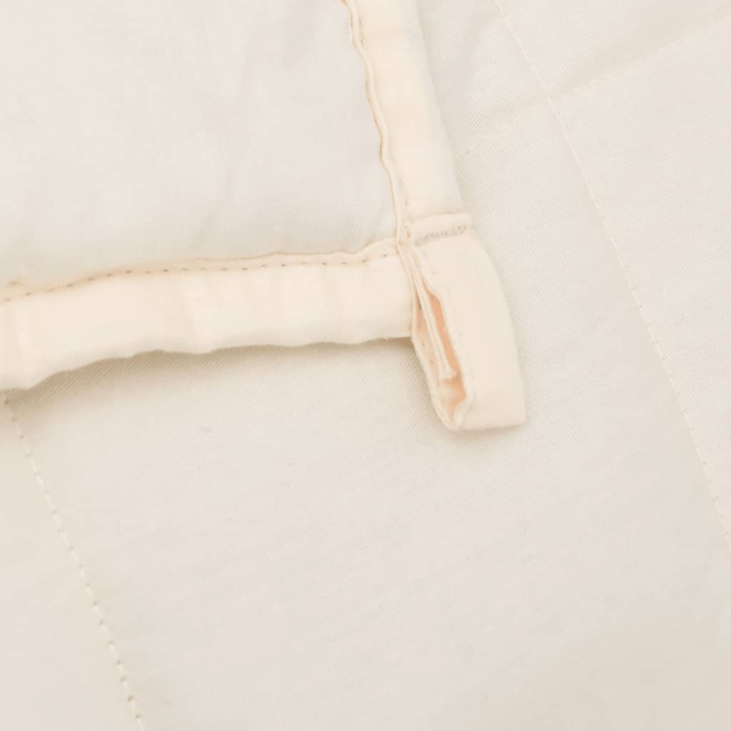 vidaXL Weighted Blanket Light Cream 220x240 cm King 15 kg Fabric