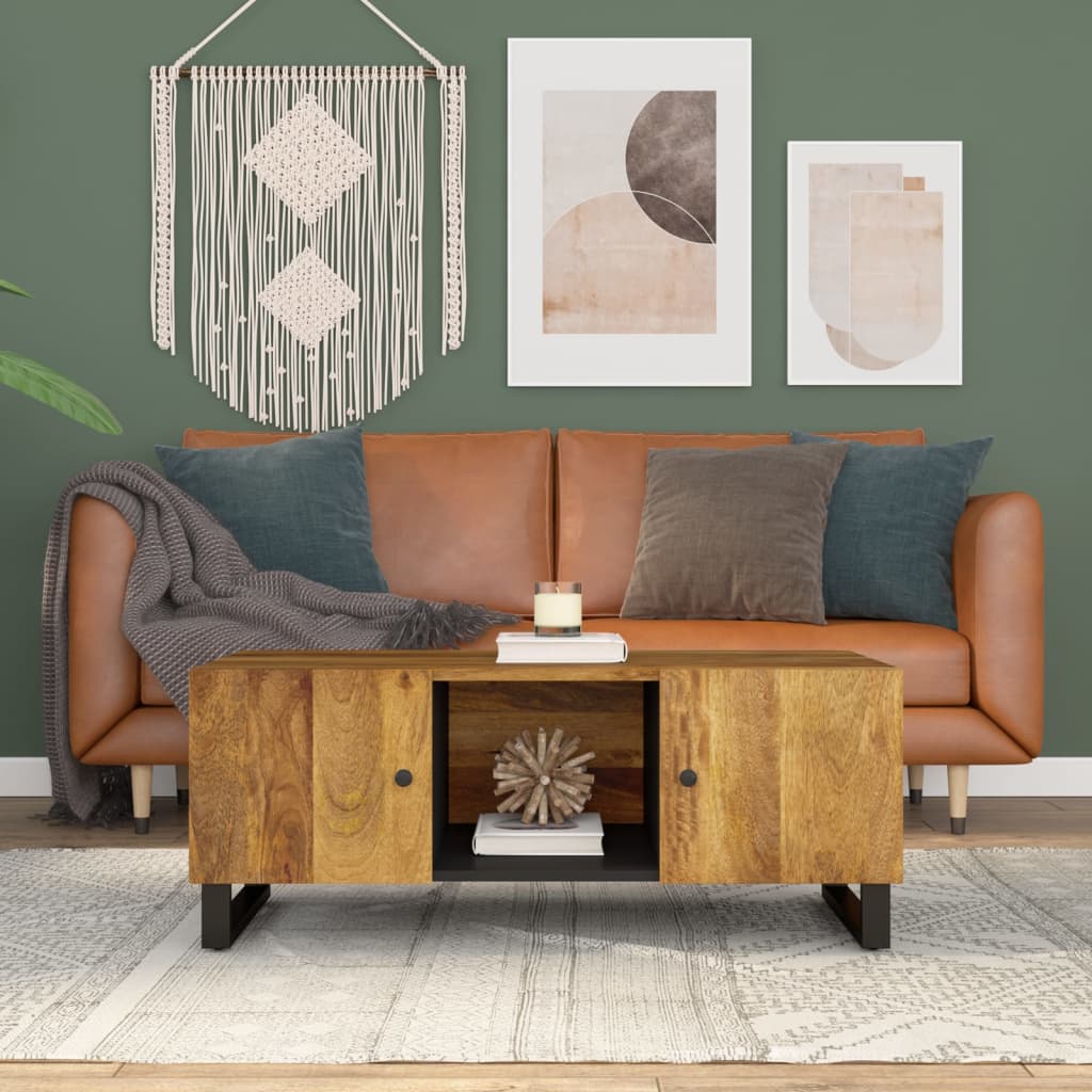vidaXL Coffee Table 100x54x40 cm Solid Wood Mango&Engineered Wood