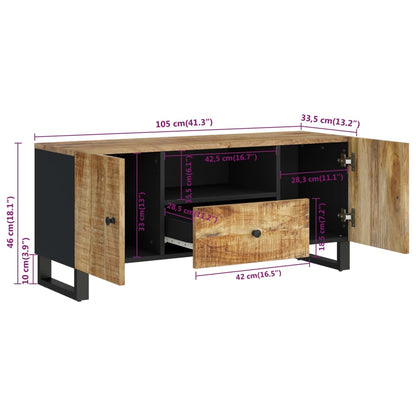 vidaXL TV Cabinet 105x33.5x46 cm Solid Wood Mango&Engineered Wood