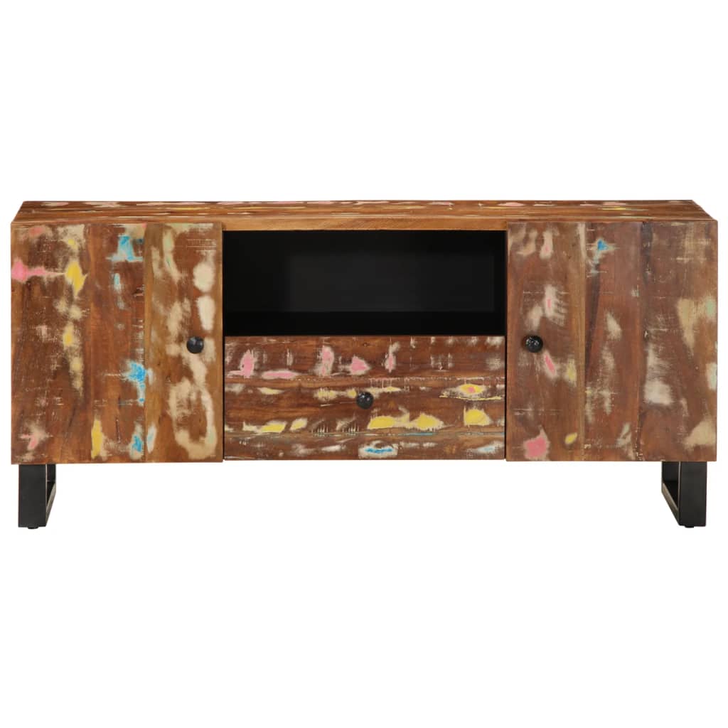 vidaXL TV Cabinet 105x33,5x46 cm Solid Wood Reclaimed&Engineered Wood