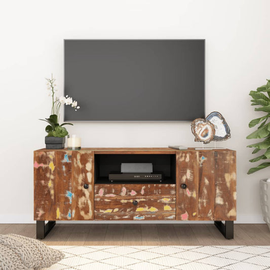 vidaXL TV Cabinet 105x33,5x46 cm Solid Wood Reclaimed&Engineered Wood