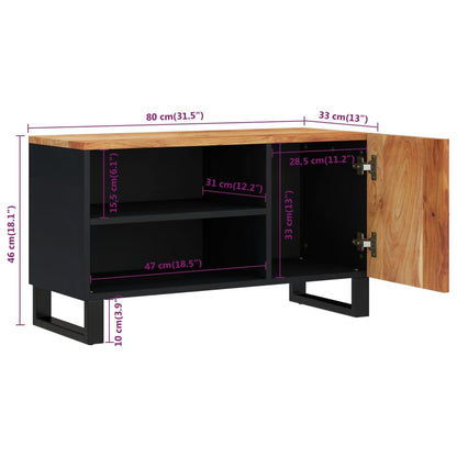vidaXL TV Cabinet 80x33x46 cm Solid Wood Acacia&Engineered Wood