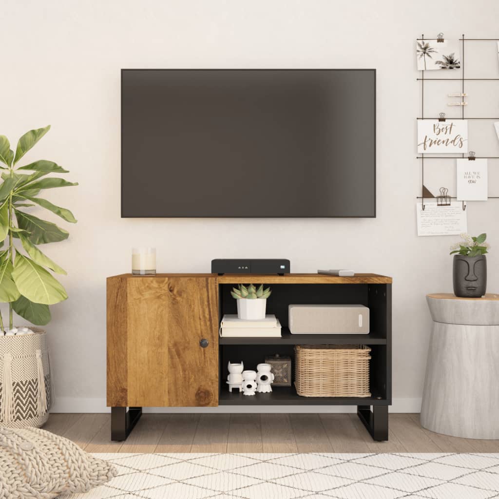 vidaXL TV Cabinet 80x33x46 cm Solid Wood Mango&Engineered Wood