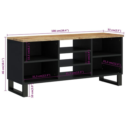 vidaXL TV Cabinet 100x33x46 cm Solid Wood Mango&Engineered Wood
