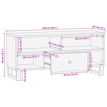 vidaXL TV Cabinet 100x33x46 cm Solid Wood Reclaimed&Engineered Wood