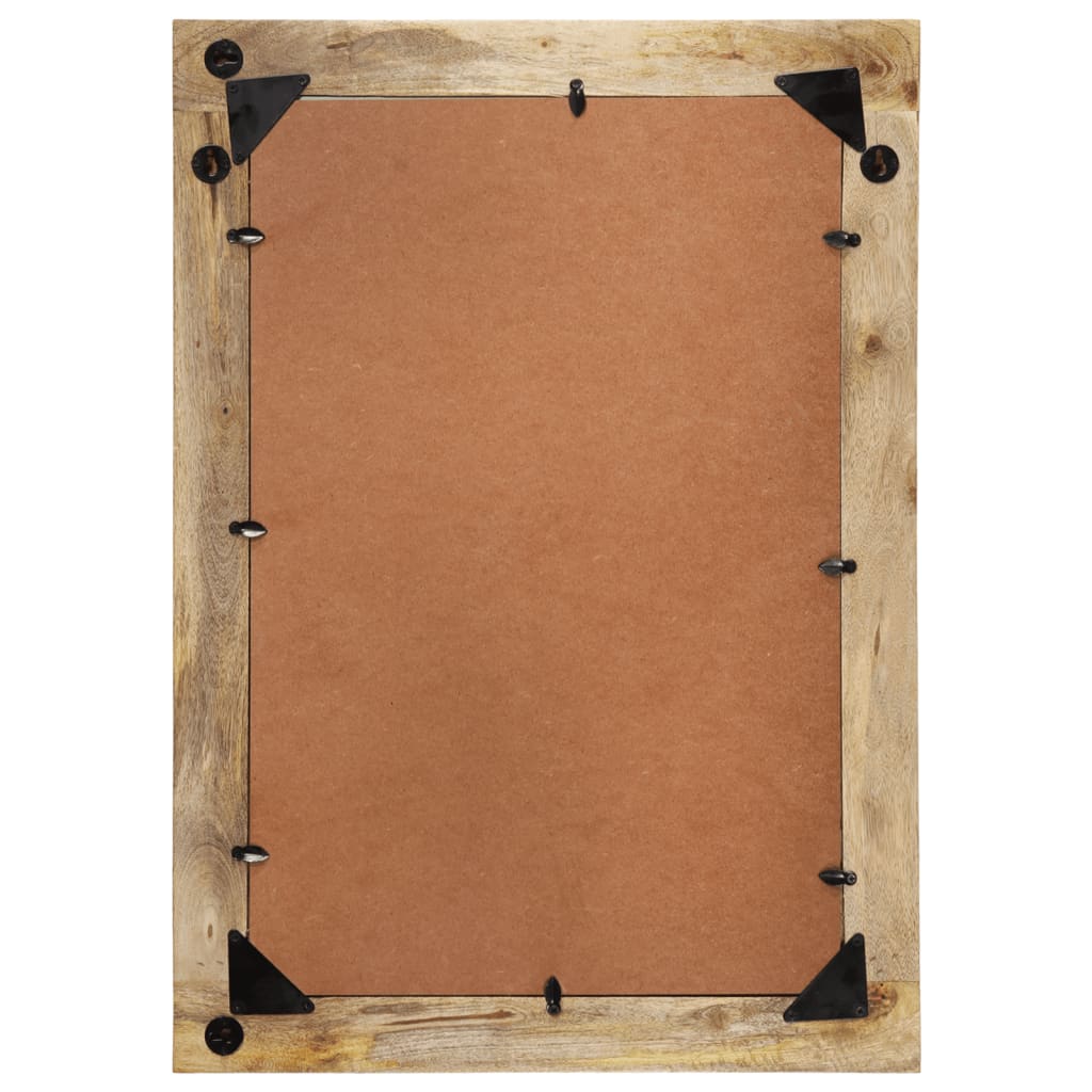 vidaXL Mirror 70x50 cm Solid Wood Mango and Glass