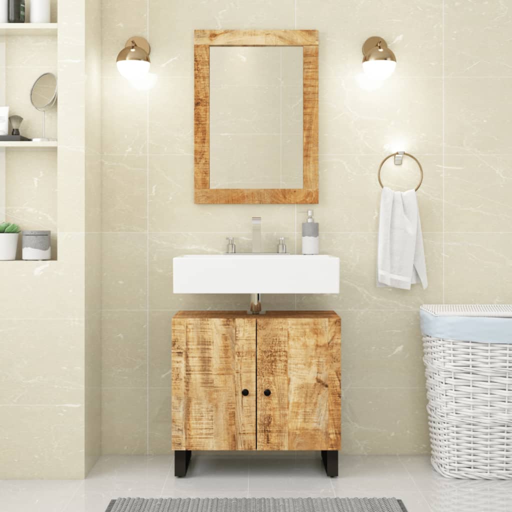 vidaXL Mirror 70x50 cm Solid Wood Mango and Glass