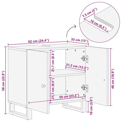 vidaXL Sink Cabinet 62x33x58 cm Solid Wood Reclaimed&Engineered Wood
