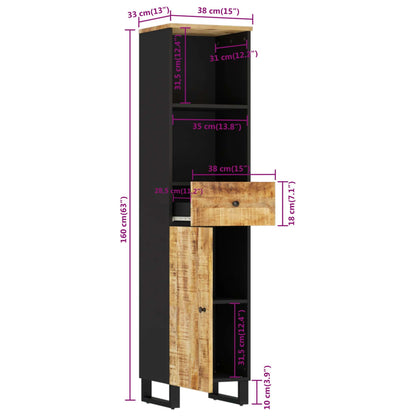 vidaXL Bathroom Cabinet 38x33x160 cm Solid Wood Mango