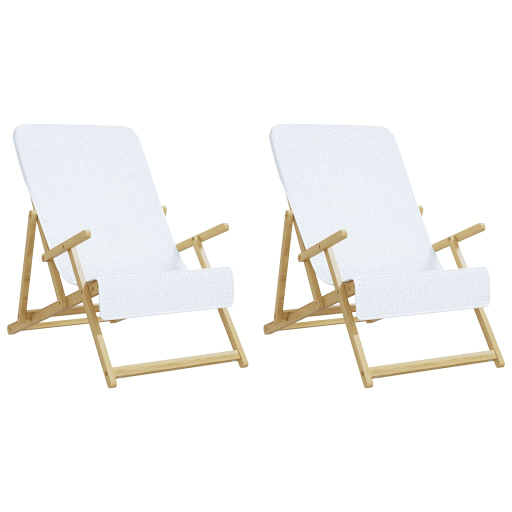 vidaXL Beach Towels 2 pcs White 60x135 cm Fabric 400 GSM
