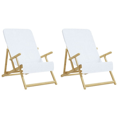 vidaXL Beach Towels 2 pcs White 60x135 cm Fabric 400 GSM