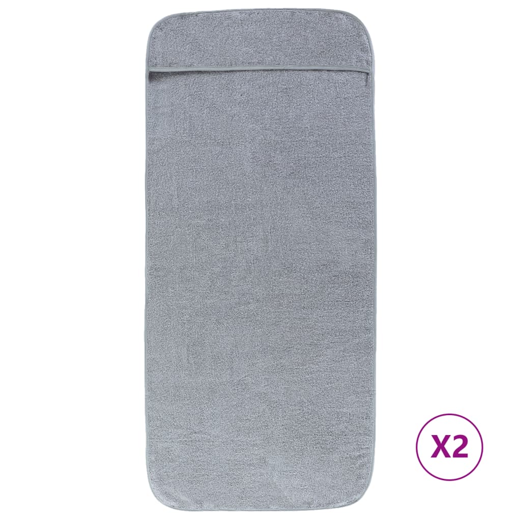 vidaXL Beach Towels 2 pcs Grey 60x135 cm Fabric 400 GSM