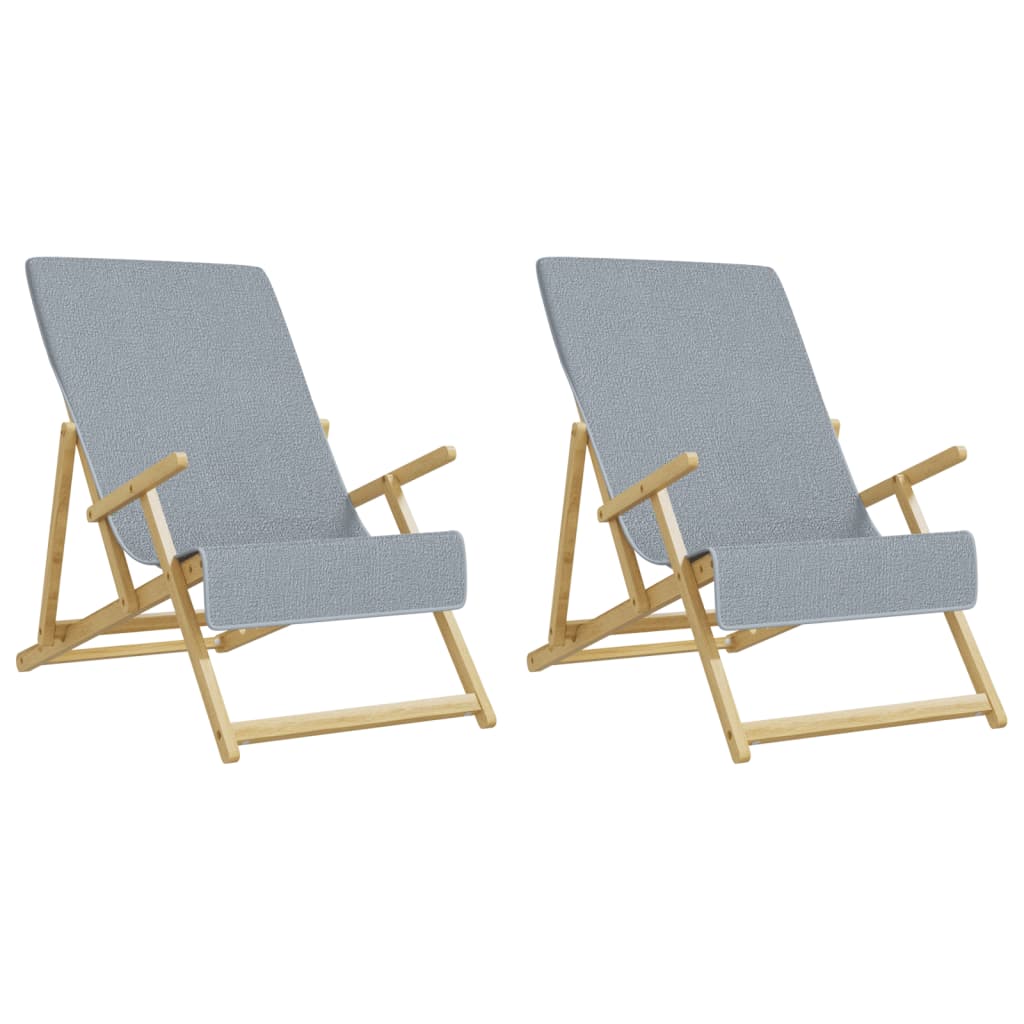 vidaXL Beach Towels 2 pcs Grey 60x135 cm Fabric 400 GSM