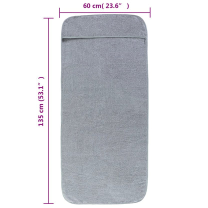 vidaXL Beach Towels 2 pcs Grey 60x135 cm Fabric 400 GSM