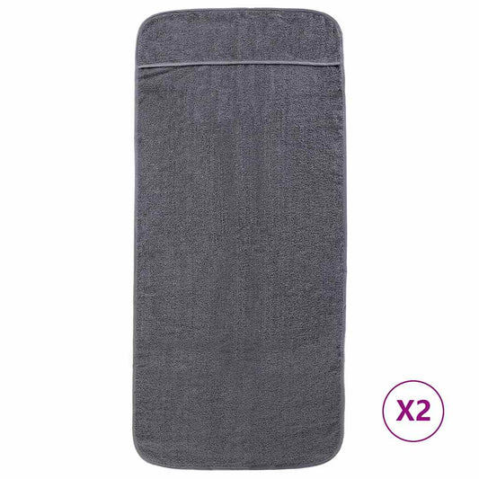 vidaXL Beach Towels 2 pcs Anthracite 60x135 cm Fabric 400 GSM