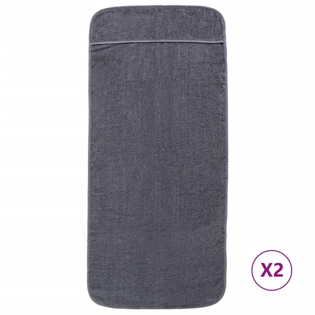 vidaXL Beach Towels 2 pcs Anthracite 75x200 cm Fabric 400 GSM