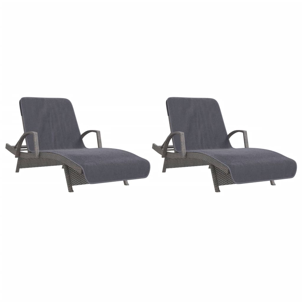 vidaXL Beach Towels 2 pcs Anthracite 75x200 cm Fabric 400 GSM