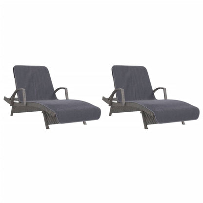 vidaXL Beach Towels 2 pcs Anthracite 75x200 cm Fabric 400 GSM