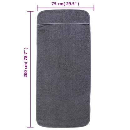 vidaXL Beach Towels 2 pcs Anthracite 75x200 cm Fabric 400 GSM