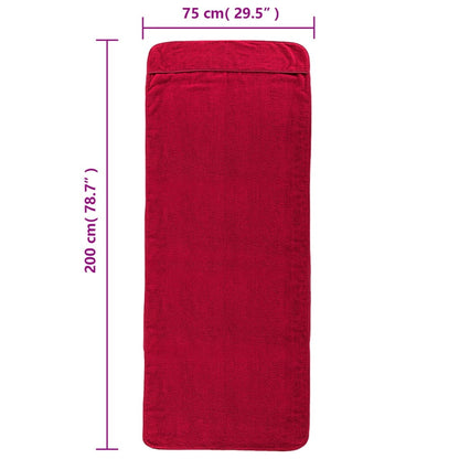 vidaXL Beach Towels 2 pcs Burgundy 75x200 cm Fabric 400 GSM