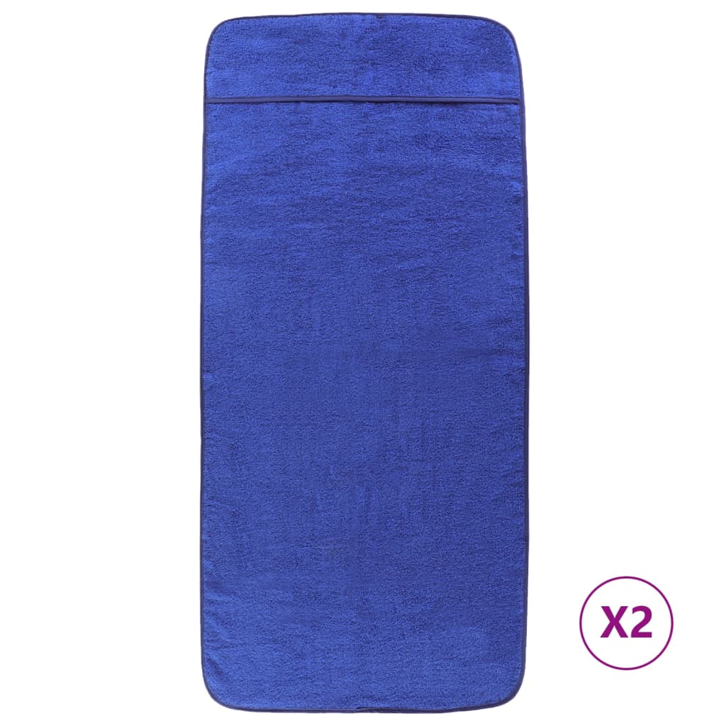 vidaXL Beach Towels 2 pcs Royal Blue 60x135 cm Fabric 400 GSM
